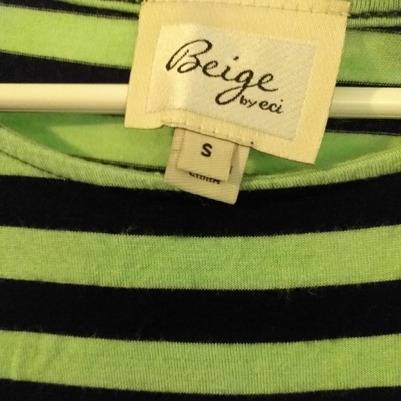 Mint green striped dress S Beige by ECI - Picture 2 of 5